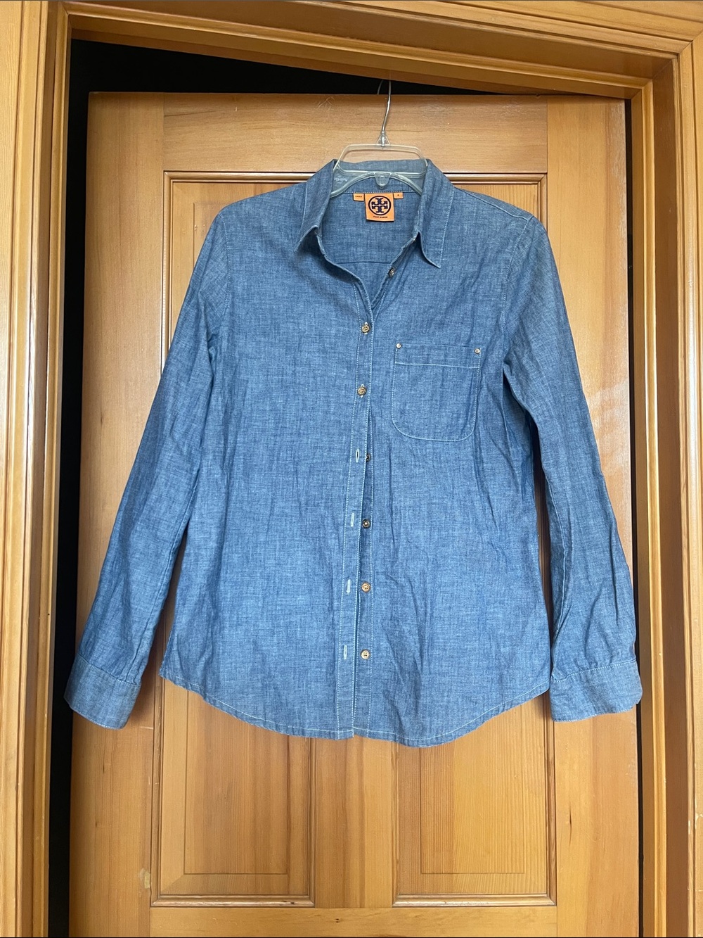 Tory Burch Denim-Blue Cotton Button Shirt